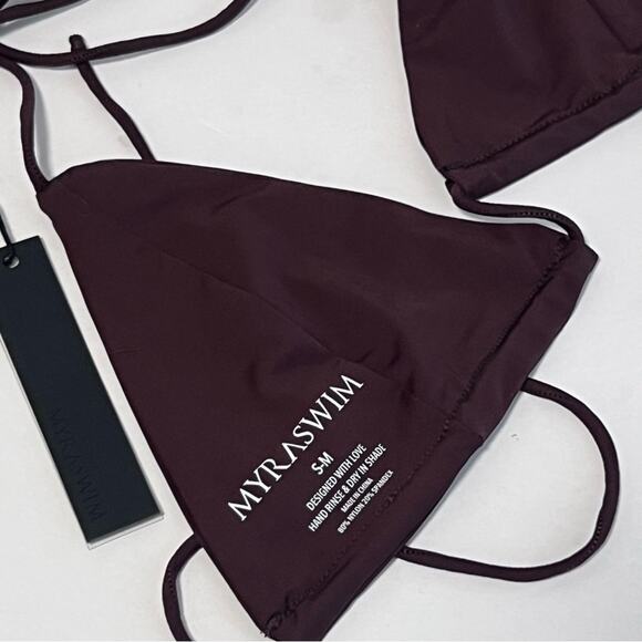 NEW Myraswim Sz S/M The Sofia Bikini Top in chocolate Brown - Picture 5 of 6